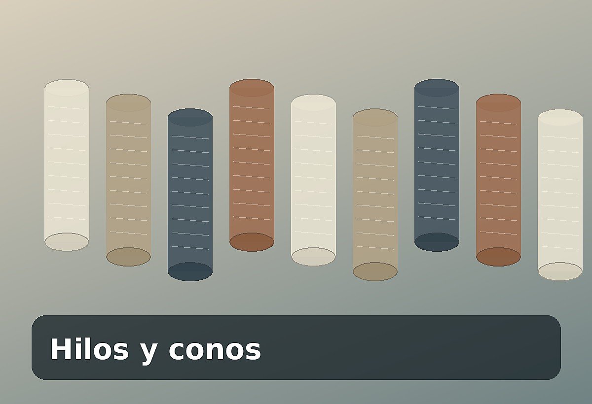 Conos de hilo para procesos textiles